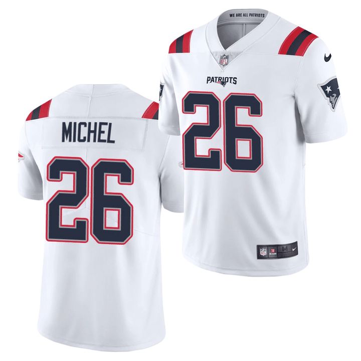 Men New England Patriots #26 Sony Michel Nike White Vapor Limited NFL Jersey